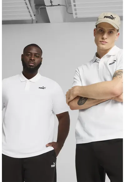 Tricou polo cu broderie logo - Alb