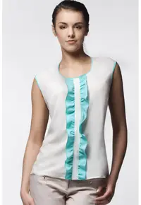 Bluza dama - Poliester - Ecru/Verde