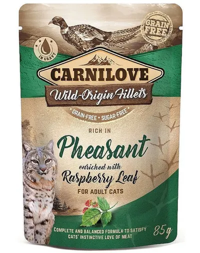 CARNILOVE Pheasant&Raspberry leaves 24 x 85 g hrana umeda pentru pisici, fazan si frunze de zmeura