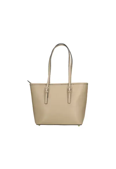 Geanta tote din piele saffiano - Maro taupe