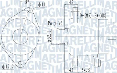 Alternator (14V, 90A) potrivit FIAT BRAVO II, IDEA, STILO; LANCIA MUSA 1.9D 02.02
