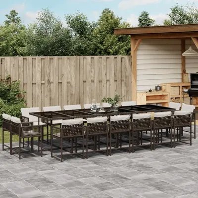 Gossi set mobilier de gradina cu perne, 17 piese, maro, poliratan