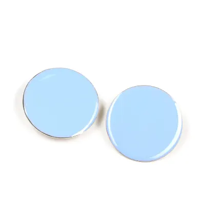 Cercei rotunzi albastri cu design minimalist