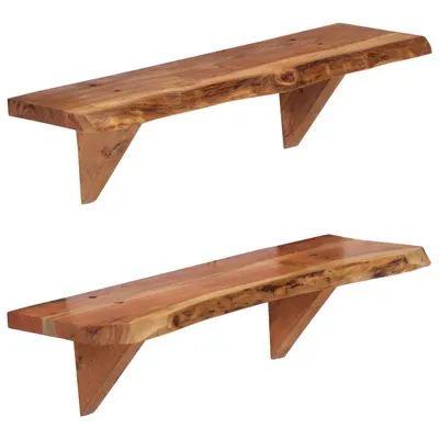vidaXL Rafturi de perete, 2 buc., 60x20x18 cm, lemn masiv de acacia