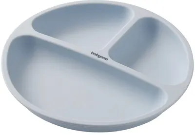 Farfurie din silicon cu ventuză Babyono - Albastră