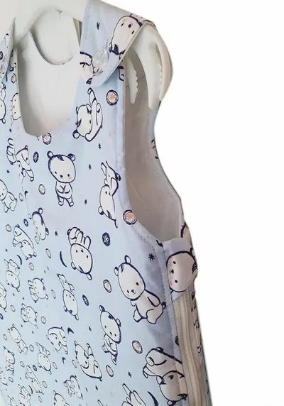 Sac de dormit copii 2.5 tog KidsDecor Baby Bear albastru din bumbac 85 cm