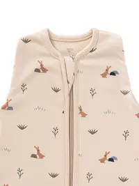 Sac de dormit din bumbac organic 0-3 luni model Rabbit Sandshell