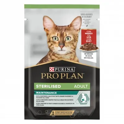 Set 26 buc x 85 gr Hrana umeda pentru pisici Pro Plan Nutrisavour Sterilised cu vita