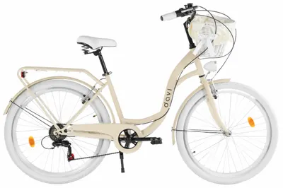 Bicicleta dama Davi Emma 26", 6 viteze, 155-180 cm, Maro cafeniu/Alb