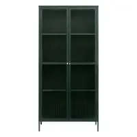 Vitrină verde-închis din metal 90x190 cm Bronco – Unique Furniture
