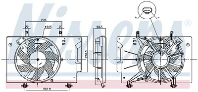 Ventilator radiator (cu carcasa) potrivit FORD B-MAX, ECOSPORT, FIESTA VI 1.0 09.12