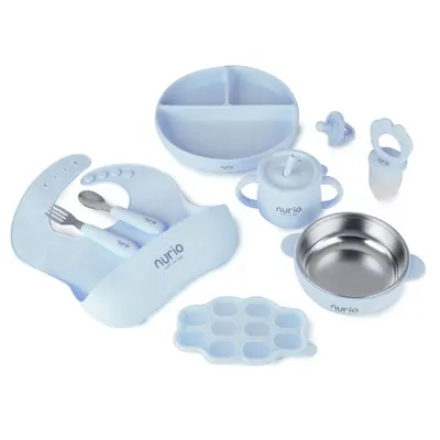 Set Diversificare Din Silicon Nurio , 9 Piese,Albastru