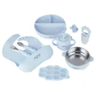 Set Diversificare Din Silicon Nurio , 9 Piese,Albastru