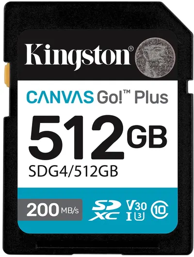 Card de memorie Kingston - Canvas Go! Plus Gen 4, 512GB, SDXC, Class 10