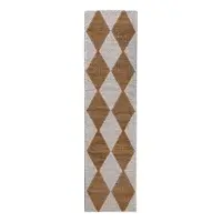 Covor tip traversă alb-în culoare naturală țesut manual din amestec de iută 80x230 cm Effie Diamond – Flair Rugs