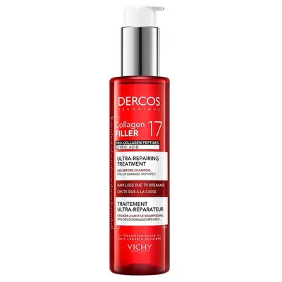 Tratament ultra-reparator cu peptide Pro-Colagen si acid citric Dercos Collagen 17 Filler, Vichy | 150 ml