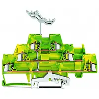 Triple-deck terminal block; 6-conductor ground terminal block; with marker carrier; internal commoning; for DIN-rail 35 x 15 and 35 x 7.5; 2.5 mm²; CAGE CLAMP®; 2,50 mm²; green-yellow