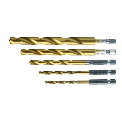 set de burghie pentru metal: 4.5.6.8.10 mm, din otel Hss