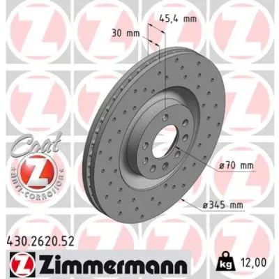 Disc frana ZIMMERMANN 430.2620.52
