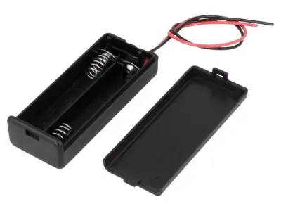 Suport baterii 2x AAA montare cu capac terminal cabluri 150mm COMF SBH-421-1A