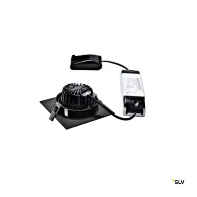 NEW TRIA LED DL patrat Set 12W3000K, 38°, negru mat