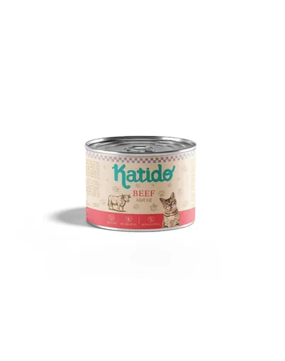 KATIDO Hrană umedă pentru pisici cu vită 200 g