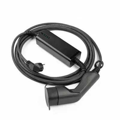 Statie de incarcare EV portabila Type 2 + priză Schuko, reglabil la 8A / 10A / 16A, monofazat, 5 metri lungime