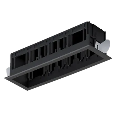 Modena 4 Module Recessed Box With Frame Black