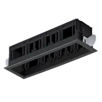 Modena 4 Module Recessed Box With Frame Black