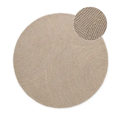 Covor bej țesut manual rotund din lână ø 120 cm Calmio – Hanse Home