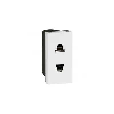 priza Arteor - Euro-US - 15 A / 127 V - 16 A / 250 V - 2P + shutters - 1 module -alb