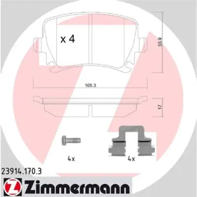 Set placute frana, frana disc ZIMMERMANN 23914.170.3