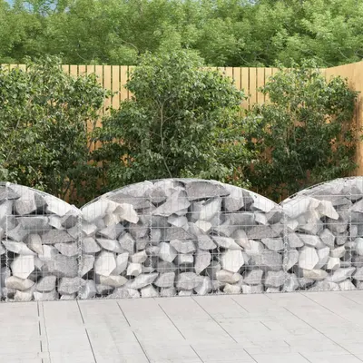 vidaXL Coș gabion arcuit, 150x30x60/80 cm, fier galvanizat