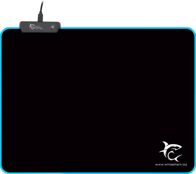 Mouse pad pentru gaming White Shark -LUMINOUS, L, moale, negru