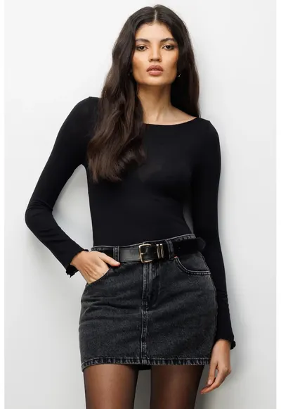 Bluza dama - Poliester - Negru - Slim fit