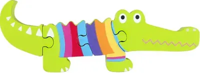 Puzzle din lemn Orange Tree Toys - Crocodil, 4 părți