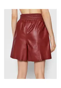 Pantaloni scurti dama - 209343847 - Piele naturala - 34 EU - Rosu