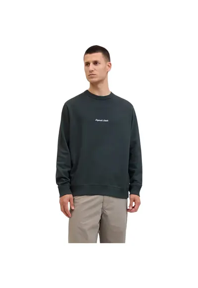Bluza JACK &JONES Norrebro Emb Sweat Crew 48659 - Verde inchis