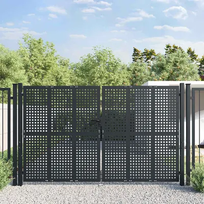 vidaXL Poartă de grădină antracit 300x175 cm oțel