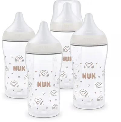 Set sticle NUK - Perfect Match, PP, 260 ml, 4 bucăți, curcubeu