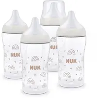 Set sticle NUK - Perfect Match, PP, 260 ml, 4 bucăți, curcubeu