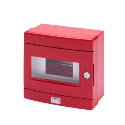 Watertight Enclosure For Emergency System With din Rail - 8 Module En50022 - Red Ral 3000