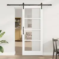 vidaXL Ușă glisantă ORKDAL Alb și negru 83 x 202 cm