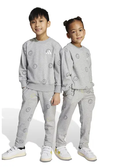 Set de bluza de trening relaxed fit si pantaloni de trening - 2 piese - Gri deschis melange