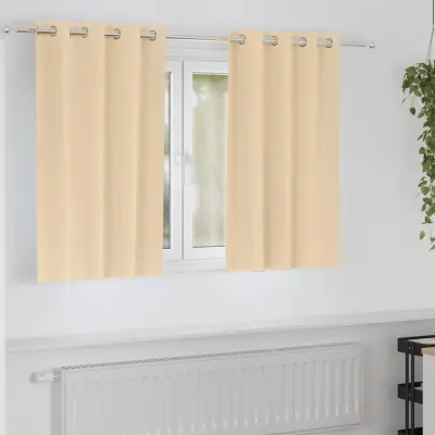 vidaXL Perdele Opaque cu Inel 2 buc. Crem 140 x 140 cm Poliester