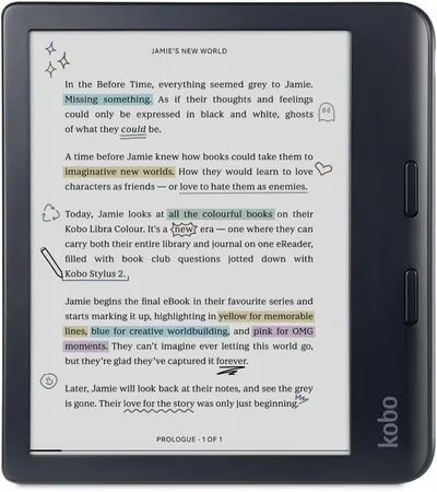 Cititor de cărți electronice Kobo - Libra Colour, 7'', 32GB, negru