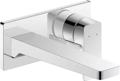 Baterie lavoar Duravit Manhattan MH1070004010, montare pe perete, marime L, cartus ceramic, monocomanda, 205 mm, necesita valva, Crom lucios