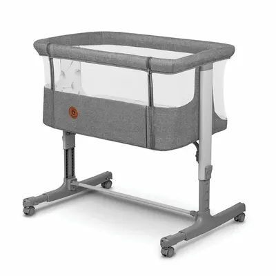 Patut co-sleeper 3 in 1 Lionelo Aurora cu leganare si setare unghiulara gri, saltea, geanta transport, reglabil in 5 pozitii pe inaltime, greutate suportata 9 kg, 85x60x66 cm