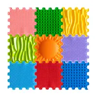 Covor Senzorial Masaj Puzzle Stimulative Rainbow – Set 9 Piese
