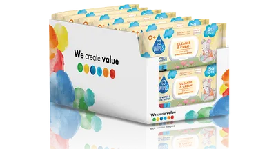 Pachet Servetele umede pentru copii cu Aloe si Migdale, 14 pachete x 50 servetele, Go Wipes